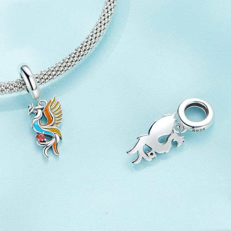 925 Sterling Silver Phoenix Bracelet With Zircon Pendant
