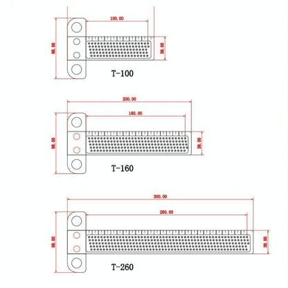 Marking Ruler for Woodworking T-shaped Holes