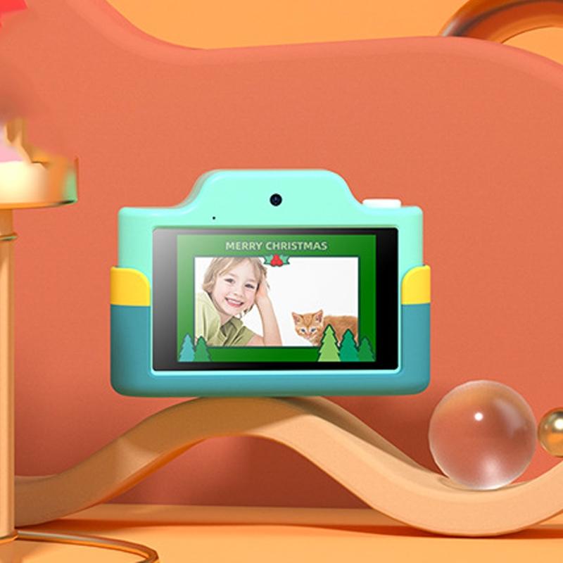 Mini Children'S Cartoon Dual-Lens Digital Camera Toy - Dinosaur Design