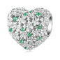 925 Sterling Silver Green Zircon Clover Beads