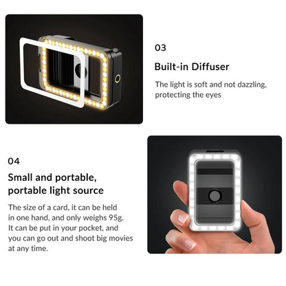 Universal Phone Clip with Multifunctional Fill Light - 1 / 4 & M17 M37 Thread Interface