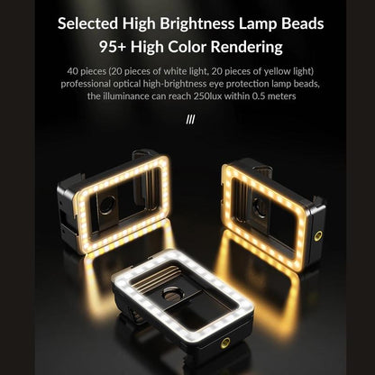 Universal Phone Clip with Multifunctional Fill Light - 1 / 4 & M17 M37 Thread Interface