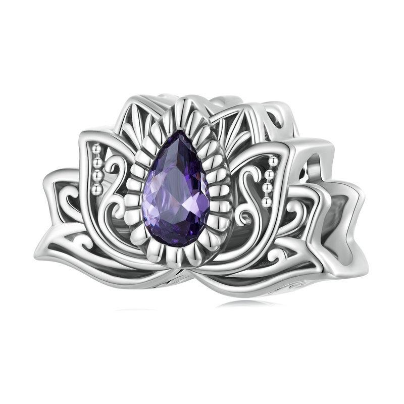 925 Sterling Silver Zircon Lotus Bracelet