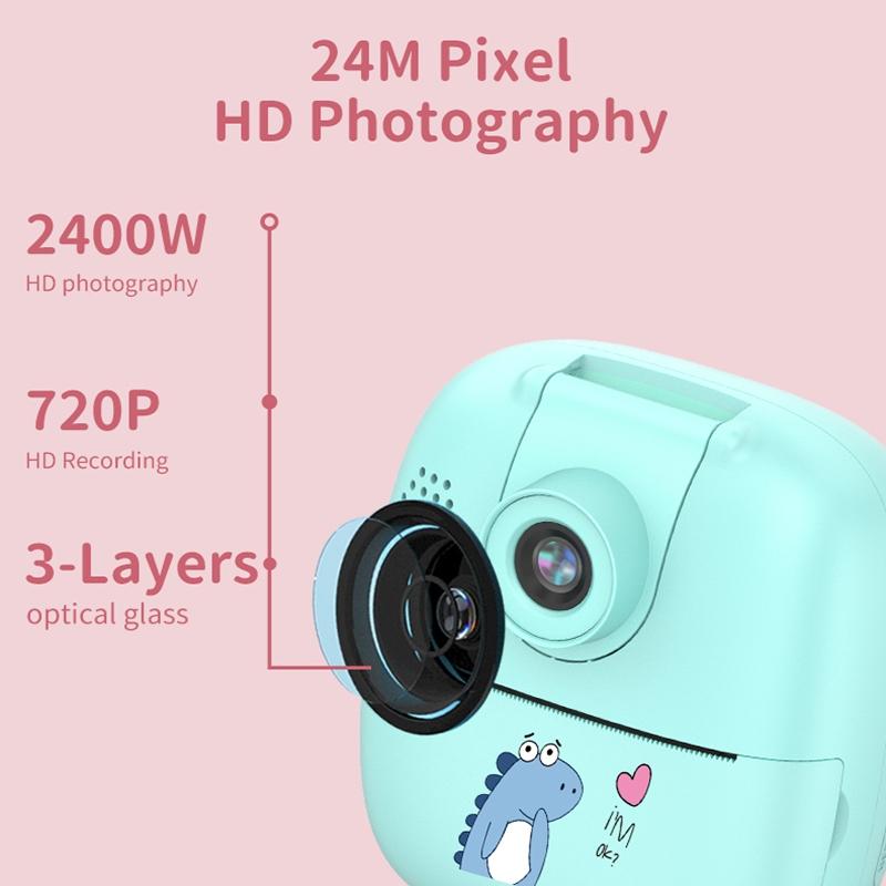 Rotating Lens Kids Digital Camera - Pink Hd Printable