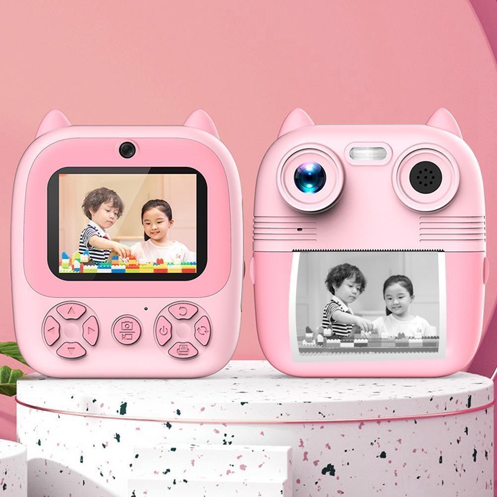 Instant Print Camera with Dual Lens - 2.8 Screen for Kids Blue - Pink