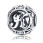 925 Sterling Silver 26 English Letter Beads For Diy Bracelets & Necklaces Style - K