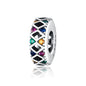 925 Sterling Silver Colorful Flag Beads For Diy Bracelets & Necklaces