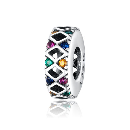 925 Sterling Silver Colorful Flag Beads For Diy Bracelets & Necklaces