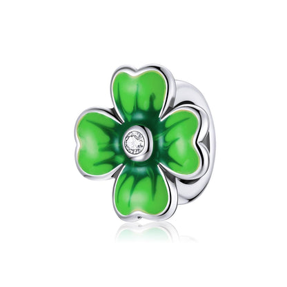 925 Sterling Silver Lucky Clover Beads For Diy Bracelets & Necklaces