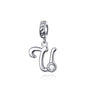 925 Sterling Silver Personalized Letter Pendant For Diy Bracelets & Necklaces Style - U