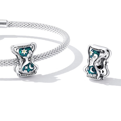 925 Sterling Silver Sun Moon Hourglass Beads Bracelet / Necklace Set