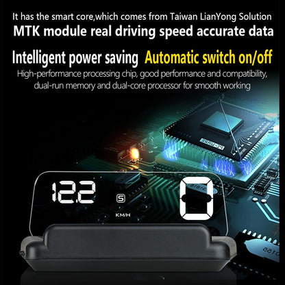 Virtual Hd Reflection Board Car Gps Hud Speed & Distance Display Over / Under Speed & Voltage Alarm Fatigue Driving - Green