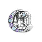 925 Sterling Silver Purple Moon Beaded Bracelet Accessory