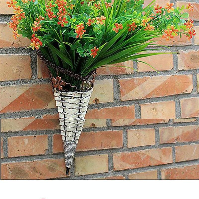 Rustic Hanging Rattan Vase For Farmhouse Decor