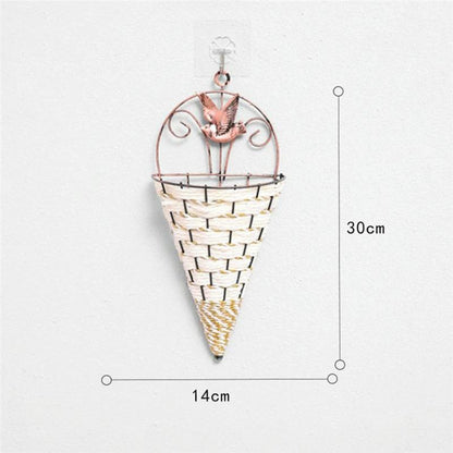Rustic Hanging Rattan Vase For Farmhouse Decor