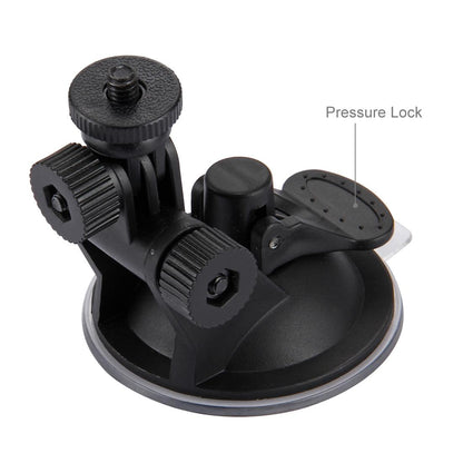 Universal Suction Cup Mount for Action Cameras with Tripod Adapter and Storage Bag
