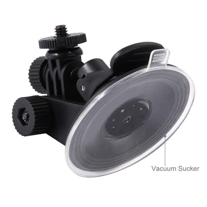 Universal Suction Cup Mount for Action Cameras with Tripod Adapter and Storage Bag