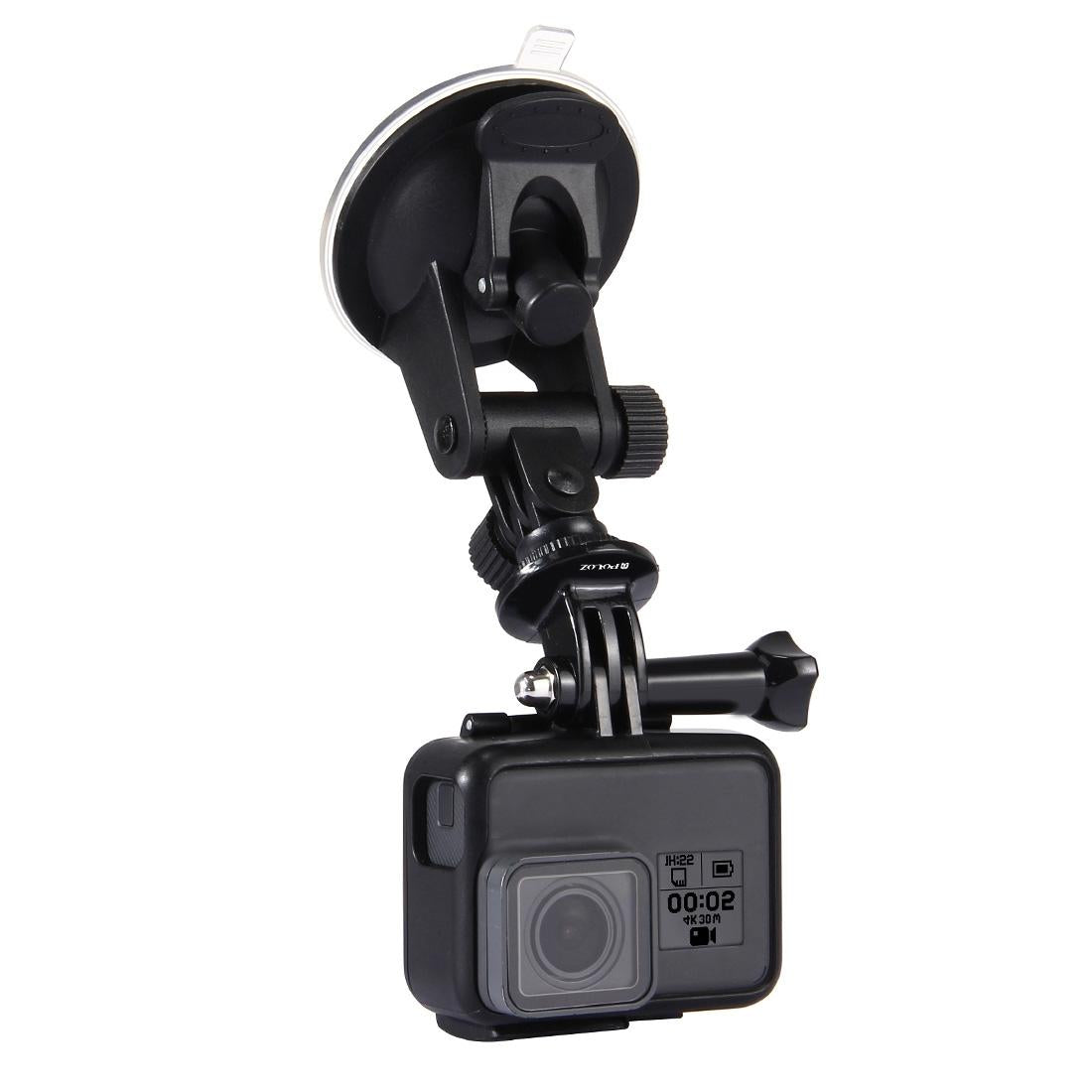 Universal Suction Cup Mount for Action Cameras with Tripod Adapter and Storage Bag