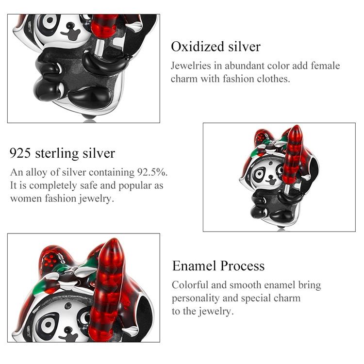 925 Sterling Silver Tiger & Panda Bead Bracelet / Necklace Add Ons