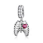 925 Sterling Silver Rib Pendant For Diy Bracelets