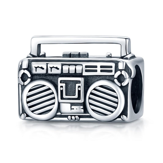 925 Sterling Silver Vintage Radio Bead Bracelet / Necklace Accessory