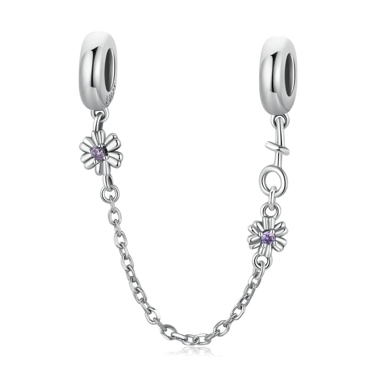 925 Sterling Silver Flower Safety Chain For Diy Bracelets & Necklaces