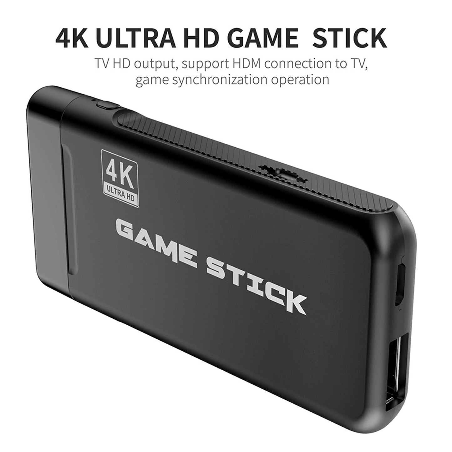 64Gb 4K Retro Game Stick + 2 Wireless Gamepads & 10 000+ Pre-Installed Games