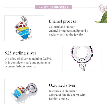 925 Sterling Silver Magic Cup Pendant For Diy Bracelets & Necklaces
