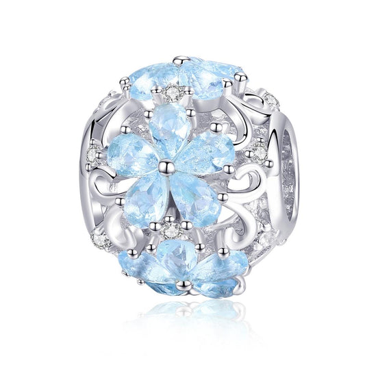 925 Sterling Silver Chic Snowflake Beads For Diy Bracelets & Necklaces