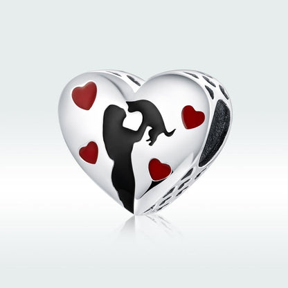 925 Sterling Silver Love Heart Pendant For Diy Bracelets
