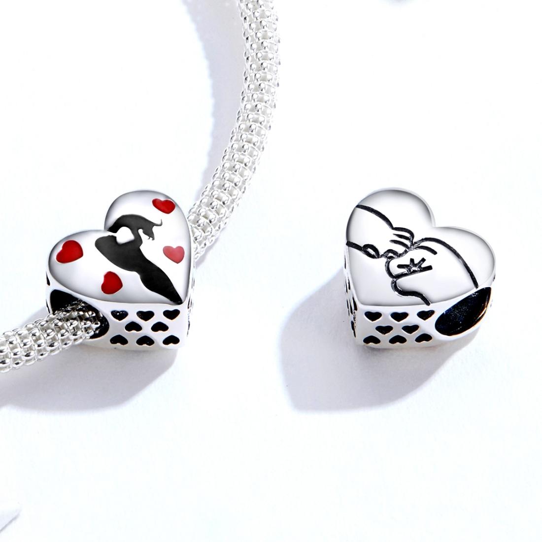 925 Sterling Silver Love Heart Pendant For Diy Bracelets
