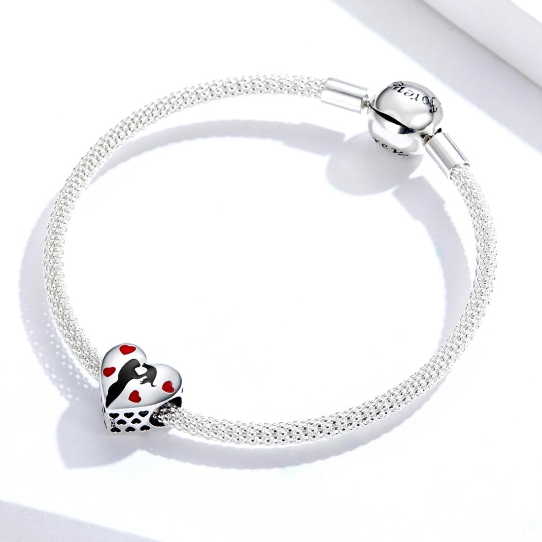 925 Sterling Silver Love Heart Pendant For Diy Bracelets