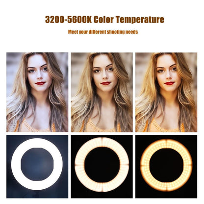 18 Two-colour Dimmable Ring Fill Light with Tripod 55w 100-240v