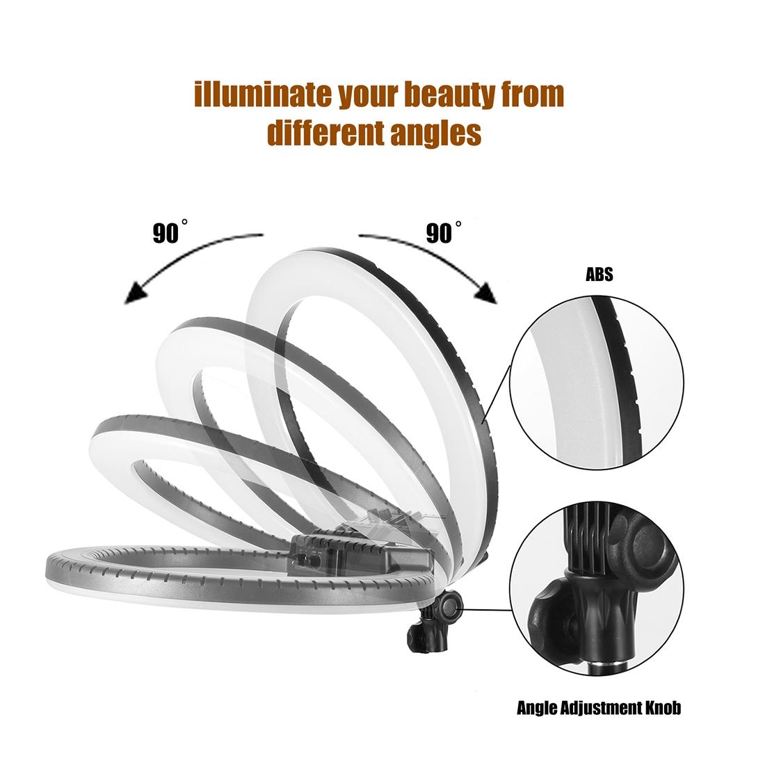 18 Two-colour Dimmable Ring Fill Light with Tripod 55w 100-240v