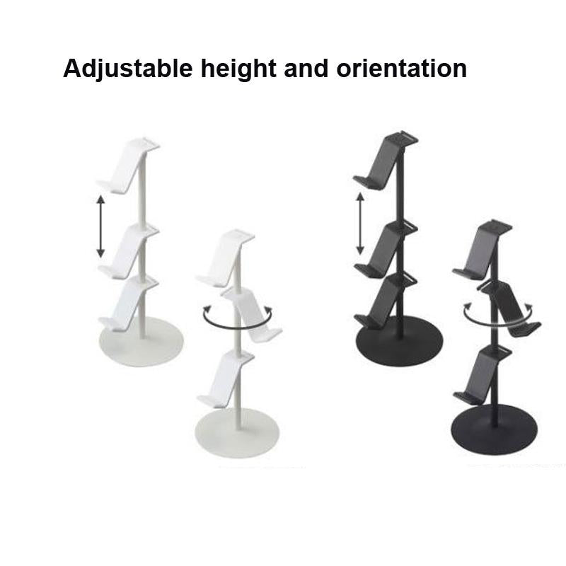 3-tier Desktop Gamepad and Headphone Storage Rack - Black