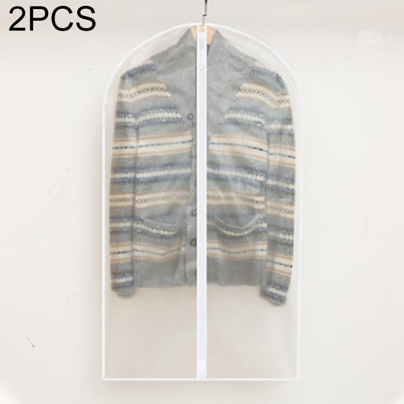 2-Pack Hanging Garment Storage Bags With Zipper - Clear