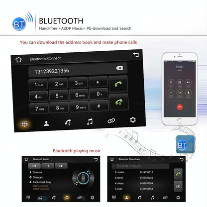 7 Inch Android Car Navigation Player With Wireless Carplay - 1 + 16G - Fits Volkswagen - 4Lights Camera