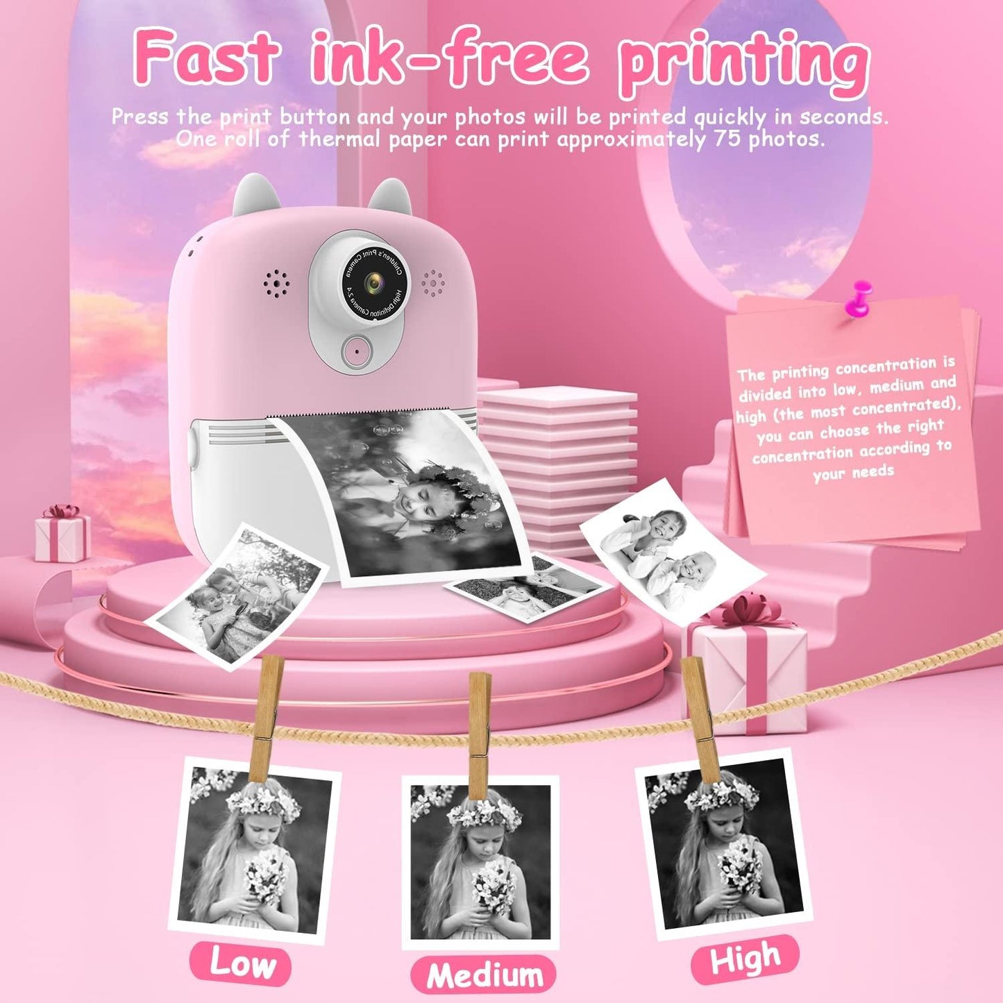 32G Instant Camera With 2.4 Display & Card Reader For Kids - 1200W Blue - Standard Blue