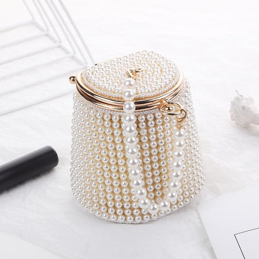 Golden Beige Pearl Mini Tote Bag