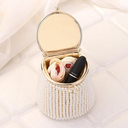 Golden Beige Pearl Mini Tote Bag
