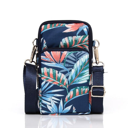 Animal Park Mini Crossbody Phone Wallet With Arm Band - Dark Blue Peony