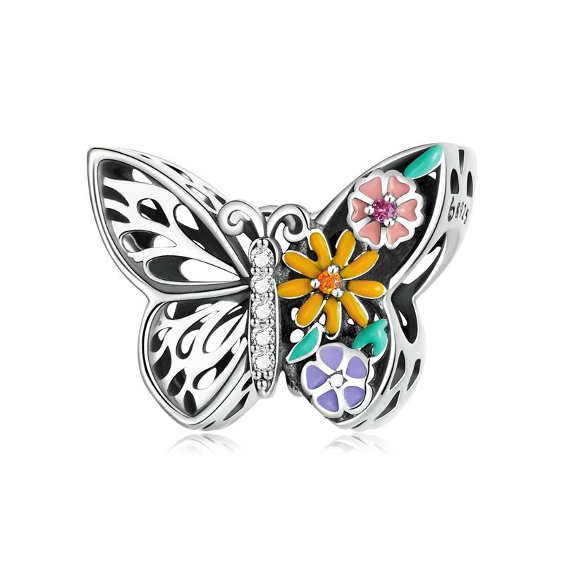 925 Sterling Silver Diy Butterfly Bracelet With Pearl Accents Bsc588