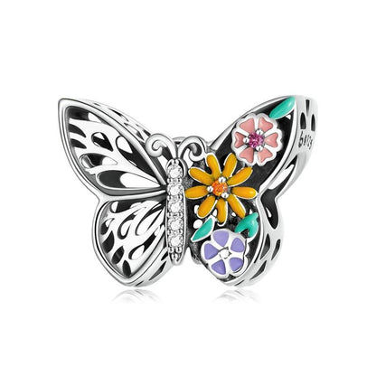 925 Sterling Silver Diy Butterfly Bracelet With Pearl Accents Bsc588