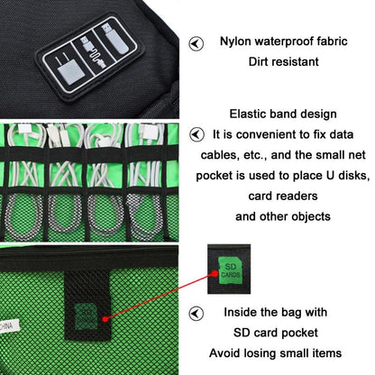 Portable Multifunctional u Disk Storage Bag for Mobile Phone Accessories - Black