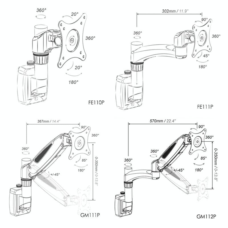 Adjustable Monitor Bracket for Easy Lifting and Rotation