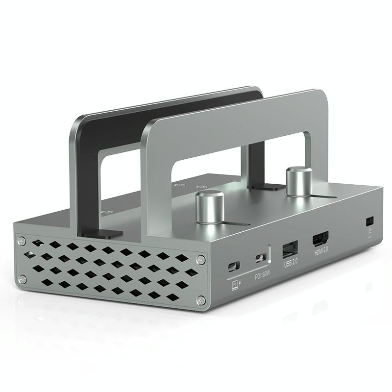 Vertical Laptop Docking Station with 4k / 60hz Type-c Hub - 11-In-1 With Lan