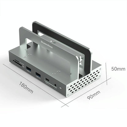 Vertical Laptop Docking Station with 4k / 60hz Type-c Hub - 11-In-1 With Lan