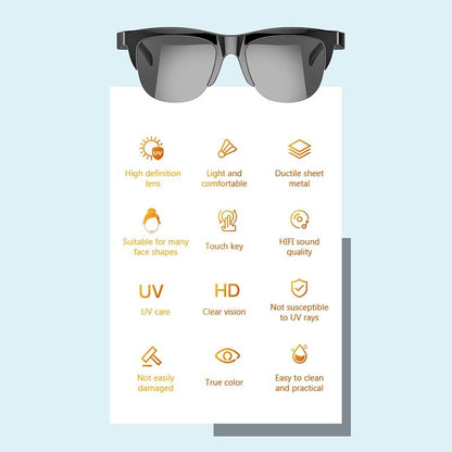 Bluetooth 5.3 Smart Sunglasses with Wireless Headset and Anti-glare Protection