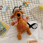 Adorable Cartoon Plush Shoulder Bag Duck White Green - Puppy Brown
