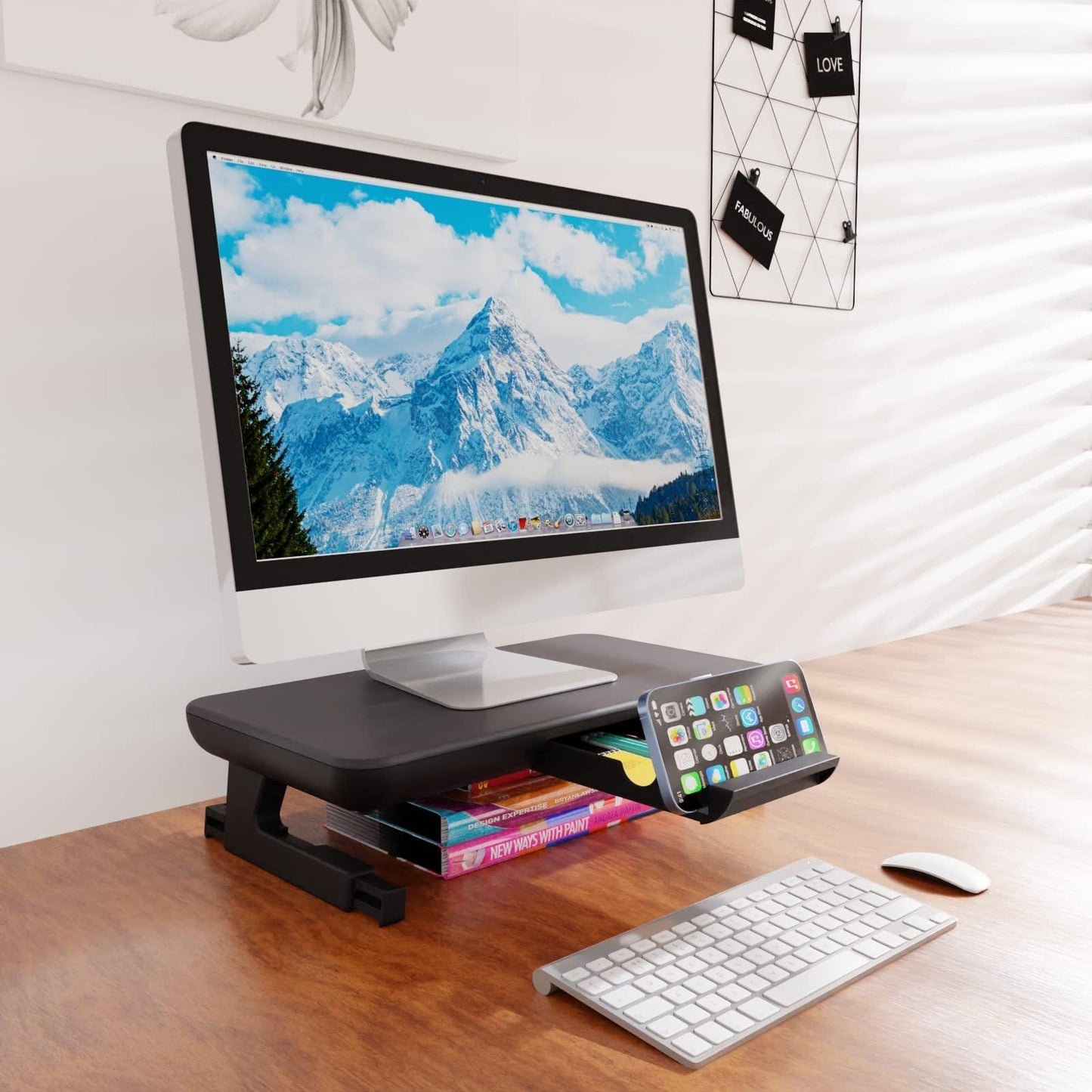 Adjustable Laptop Stand with Storage Drawer - Height Riser - Upgrade